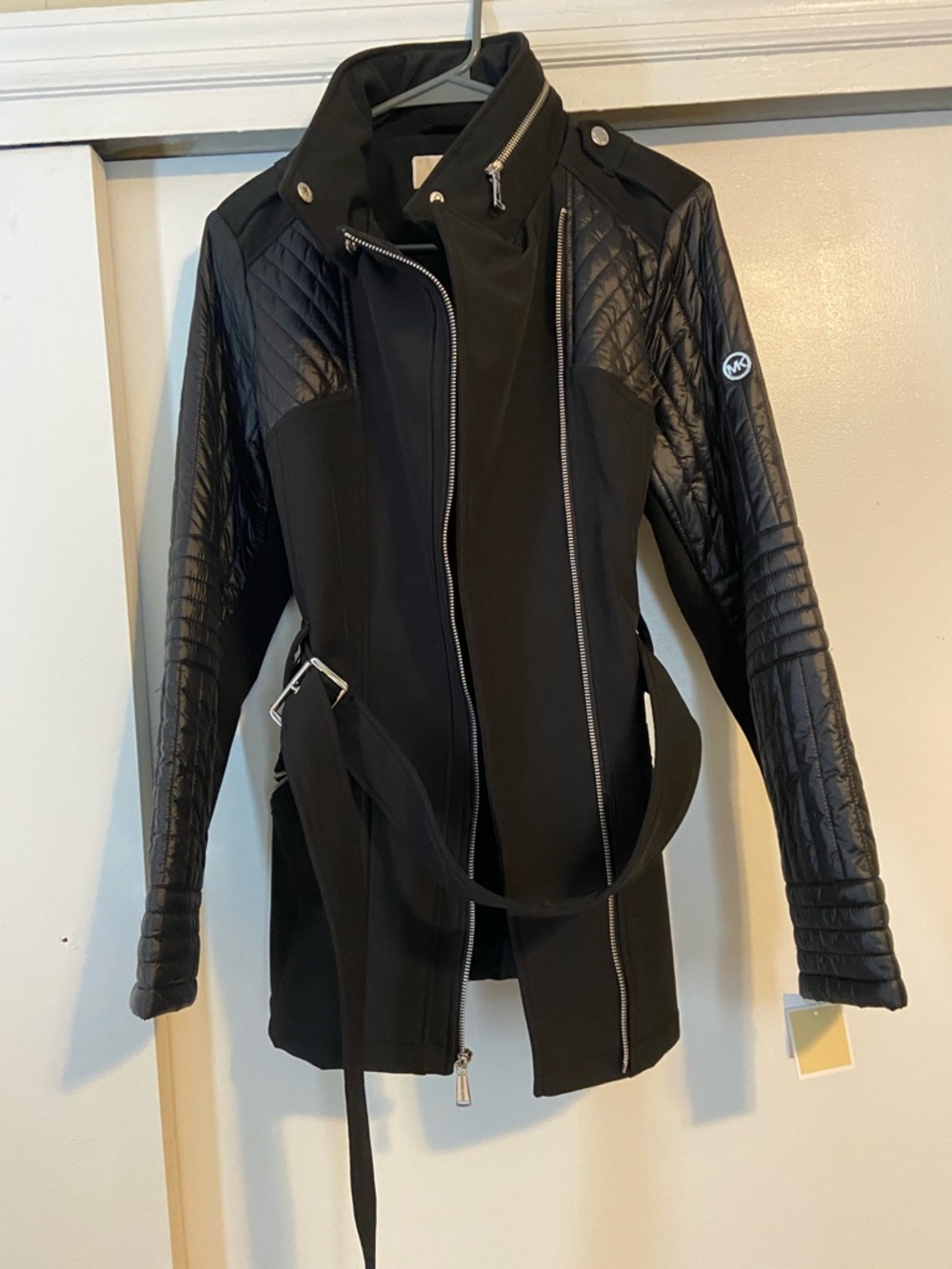 New with Tags !! Michael Kors Black Coat with Belt.. Medium